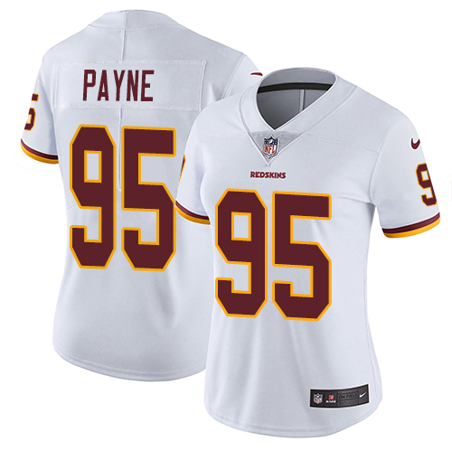Nike Redskins #95 Da'Ron Payne White Women's Stitched NFL Vapor Untouchable Limited Jersey - Click Image to Close